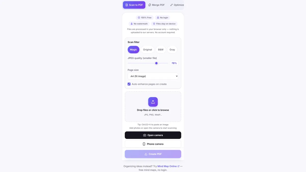 Capture each page on iPhone