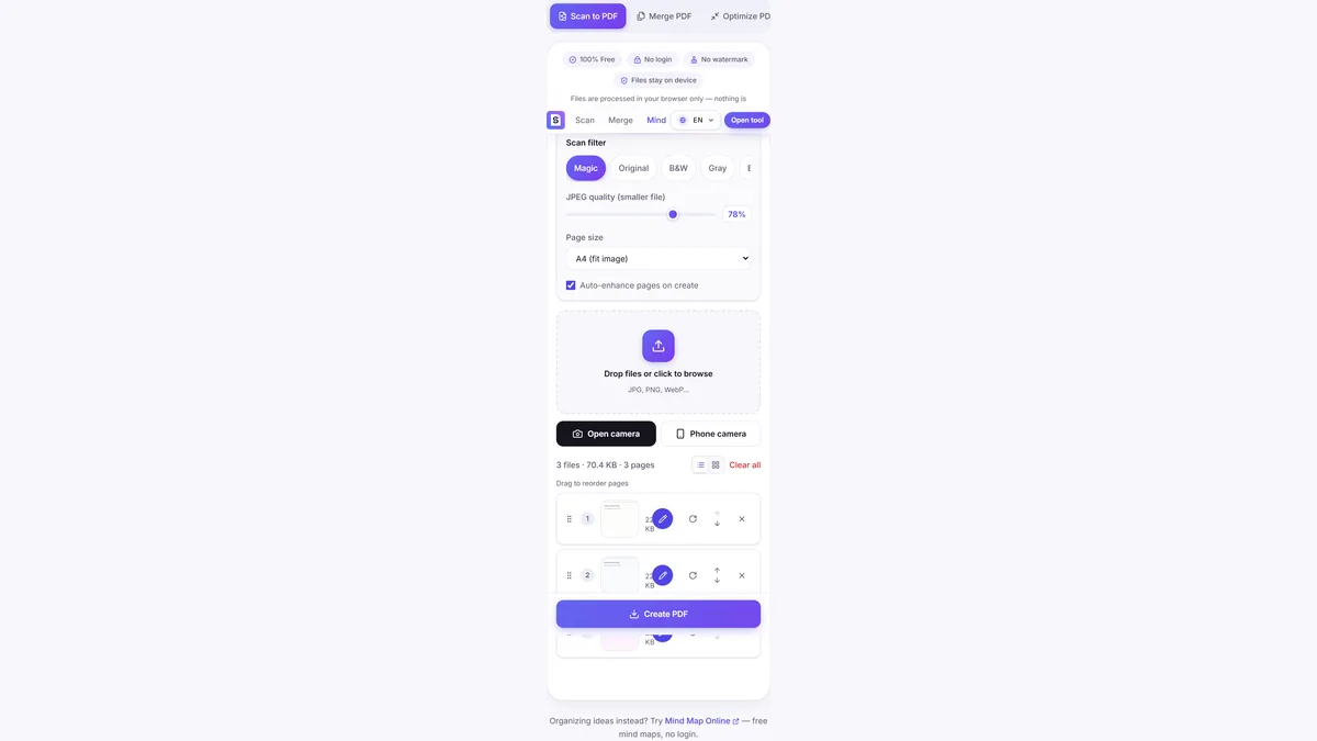 Open ScanTo in browser